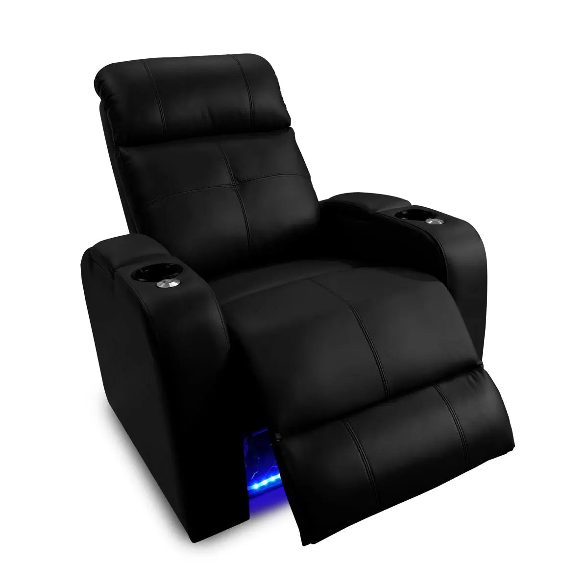 Valencia Verona Row of 2 Black Leather Power Reclining Home Theatre Seating