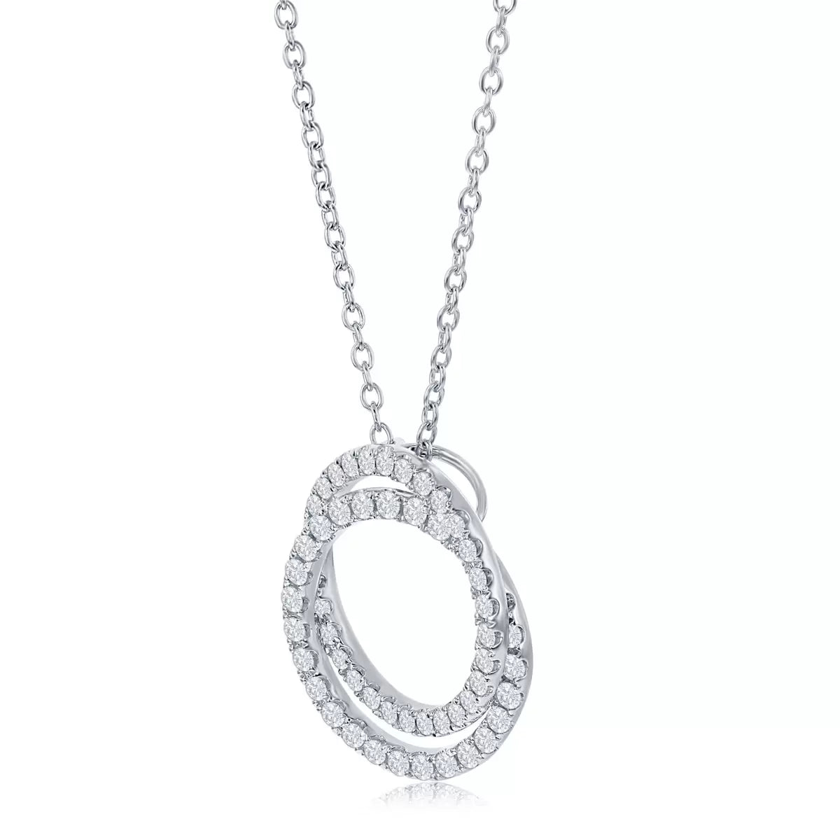 0.90ctw Round Brilliant Cut Diamond Pendant, 14ct White Gold