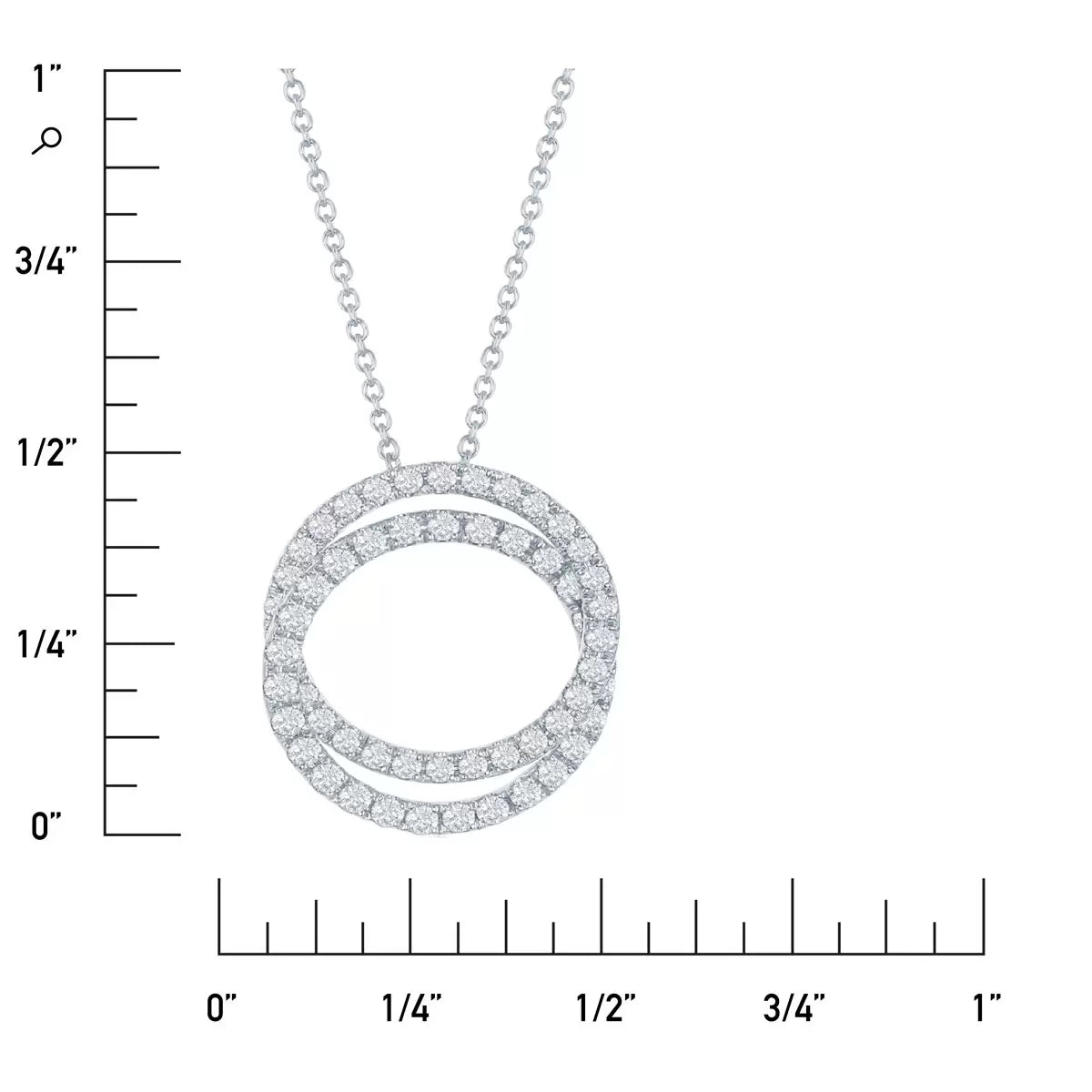 0.90ctw Round Brilliant Cut Diamond Pendant, 14ct White Gold