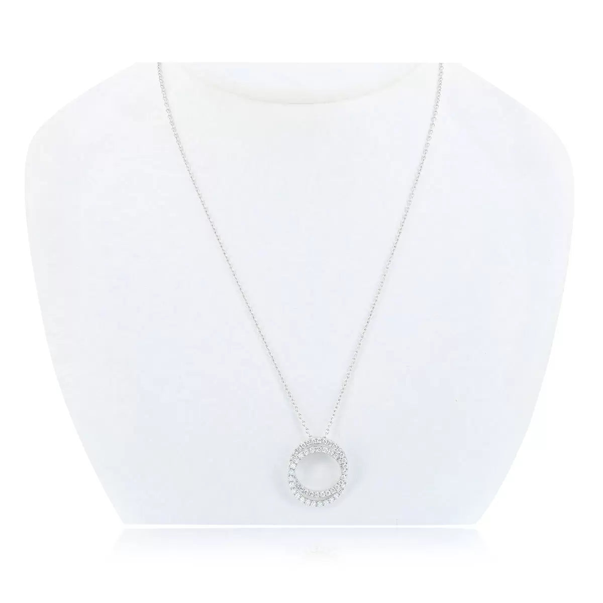 0.90ctw Round Brilliant Cut Diamond Pendant, 14ct White Gold