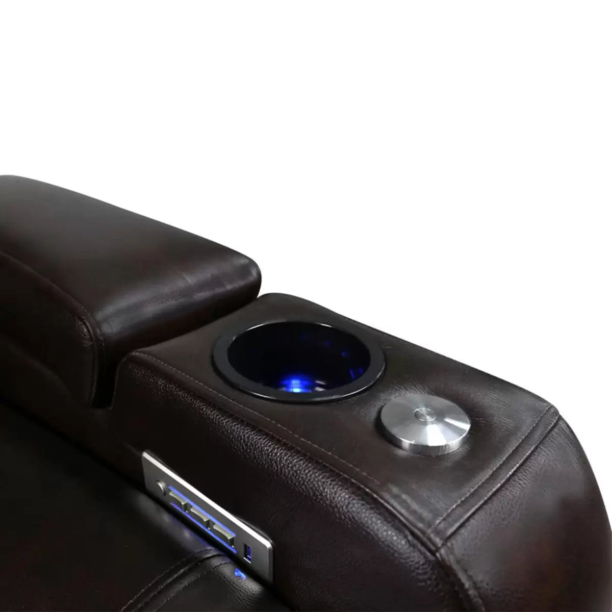 Valencia Tuscany Row of 2 Brown Leather Power Reclining Home Theatre Seating