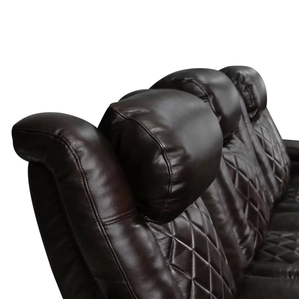 Valencia Tuscany Row of 3 Brown Leather Power Reclining Home Theatre Seating
