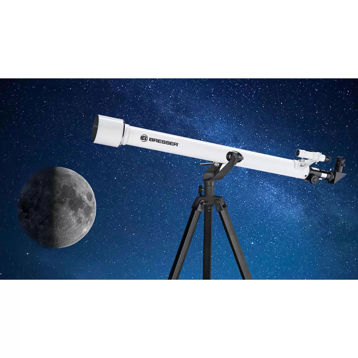 Bresser AZ Classic 900mm Refractor Telescope with Tripod, Smartphone Adaptor
