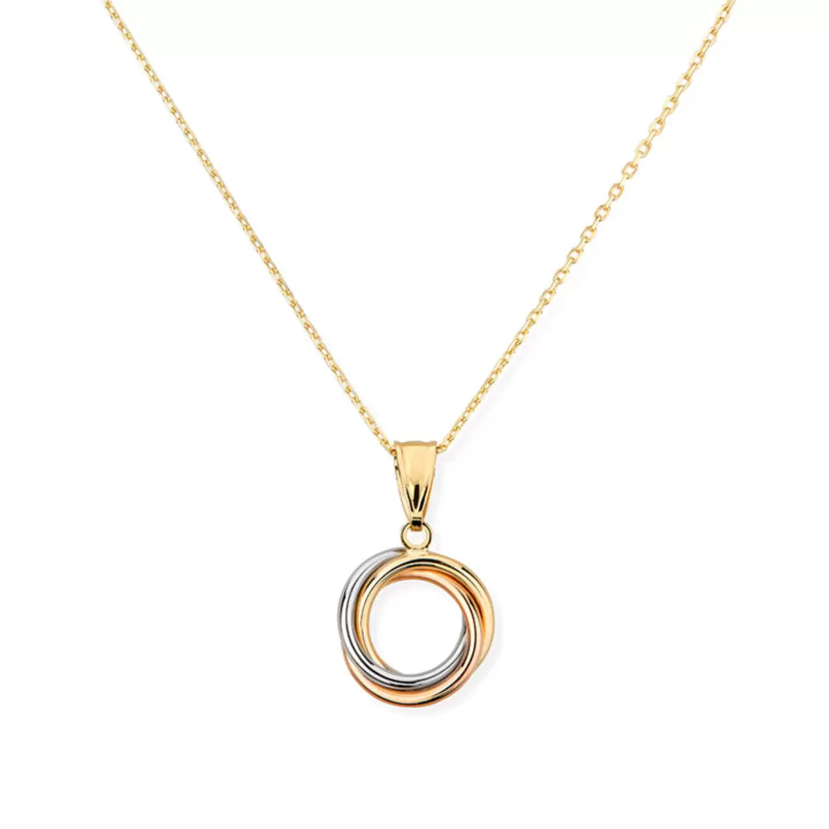 14ct Tri Colour Gold Knot Pendant