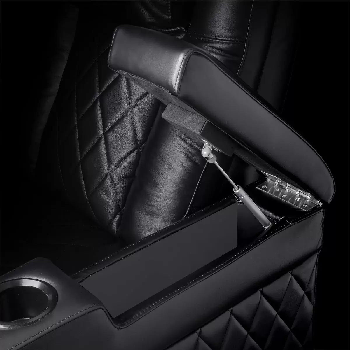 Valencia Tuscany Black Leather Power Reclining Home Theatre Sofa