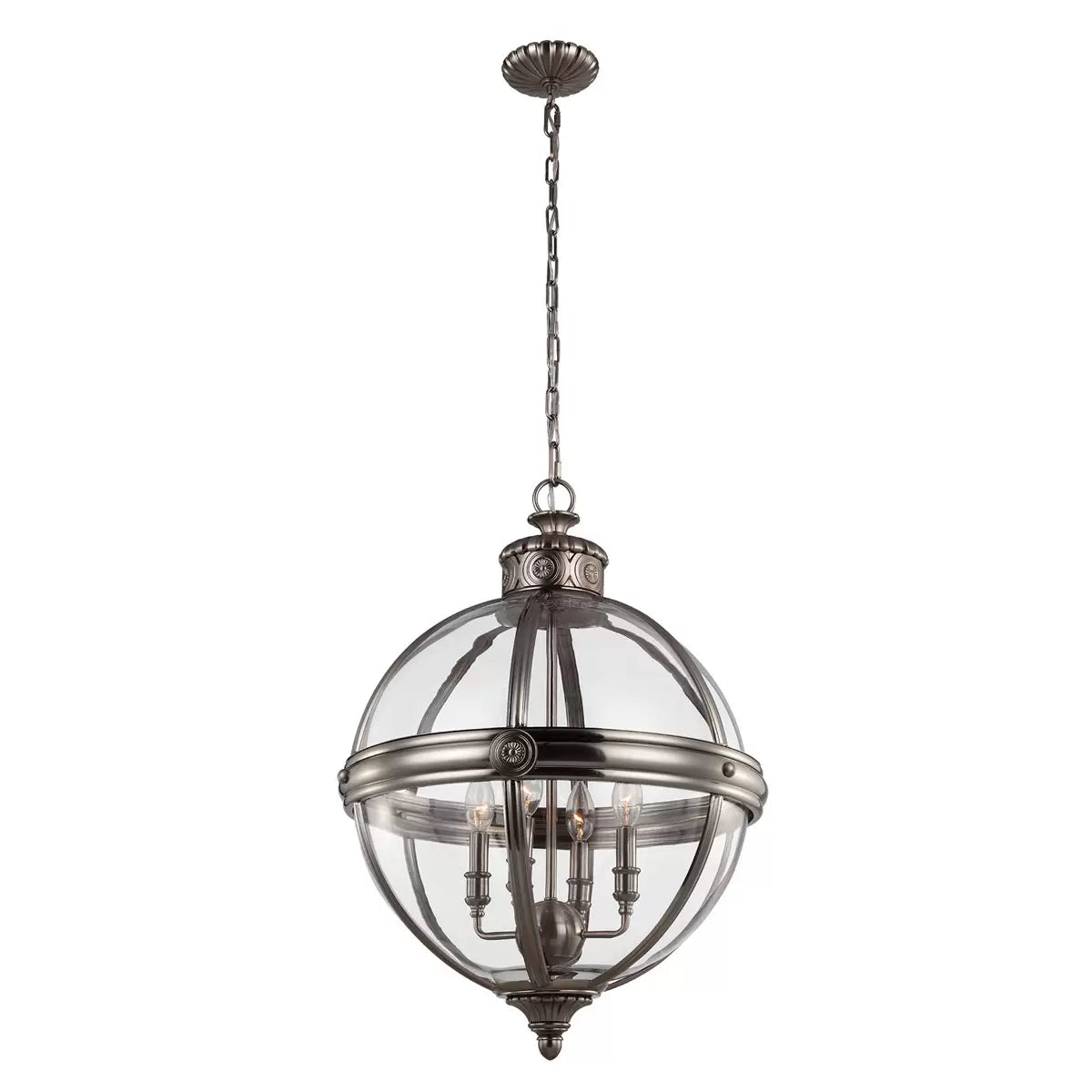 Feiss Adams 4 Light Pendant Chandelier in 2 Finishes