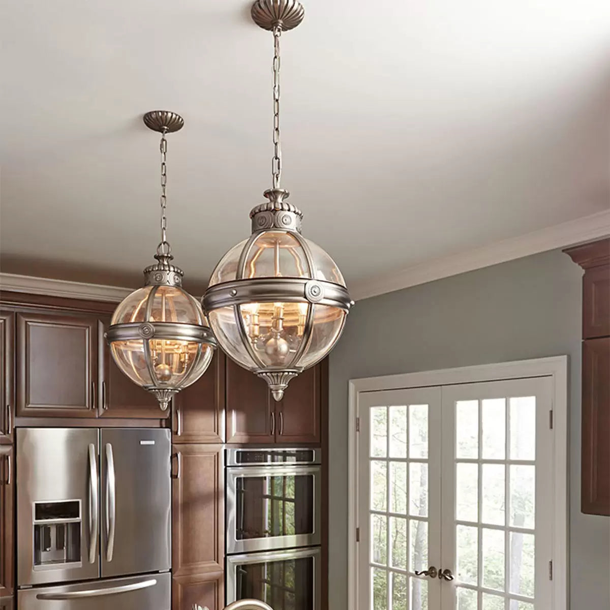 Feiss Adams 4 Light Pendant Chandelier in 2 Finishes
