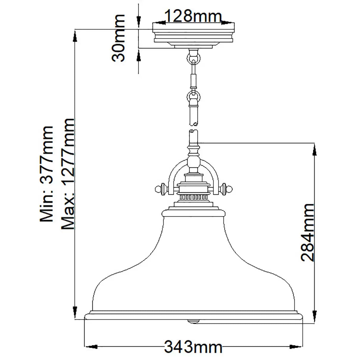Quoizel Emery 1 Light Medium Pendant in 3 Finishes