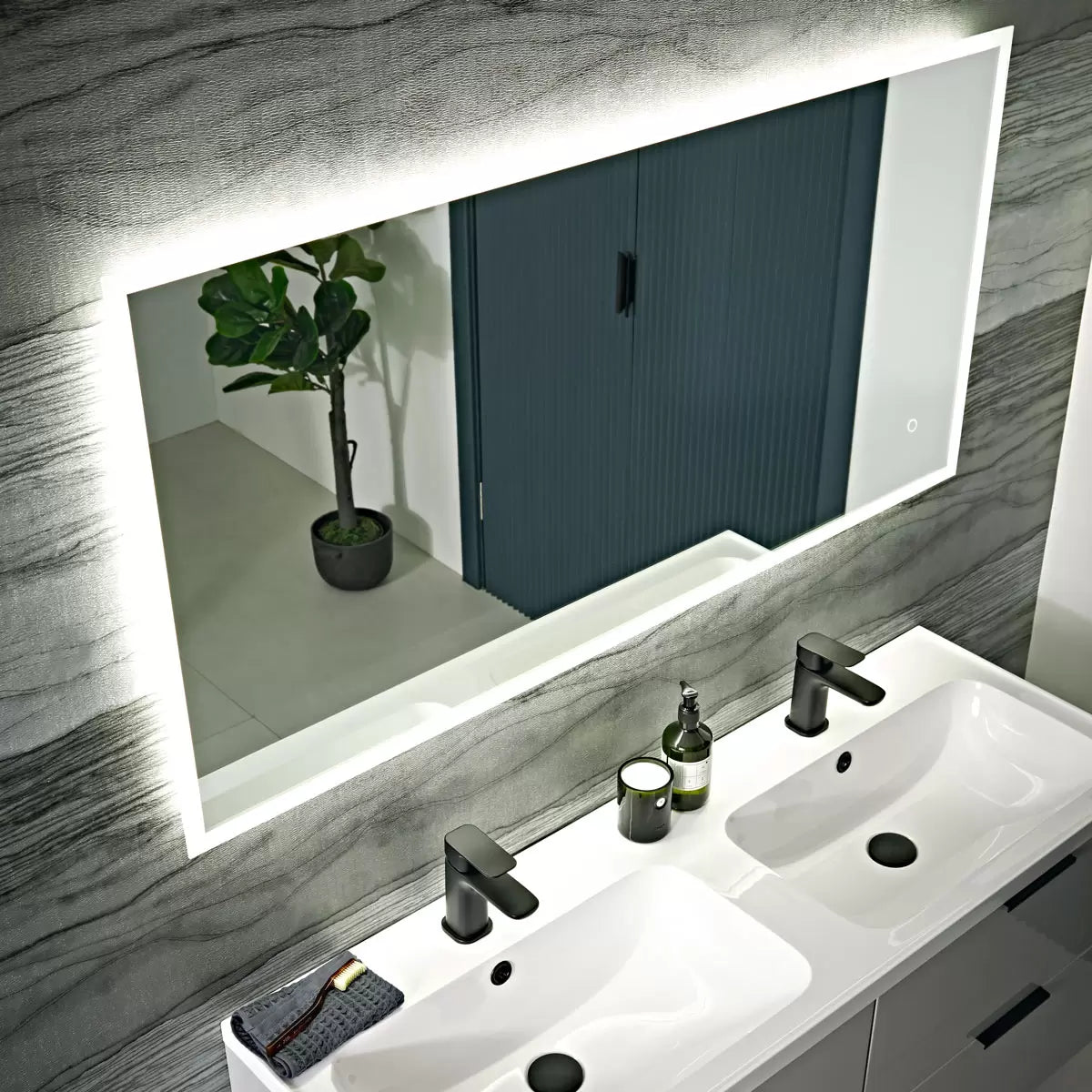 Tavistock Epsilon 1200 Dimmable Back Lit Mirror with Demister and Touch Control