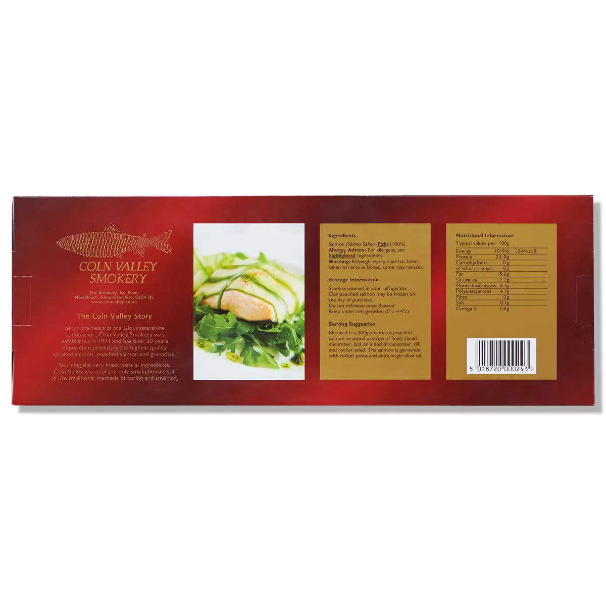 Coln Valley Poached Scottish Salmon Dressed with Smoked Salmon, 1.1kg (Serves up