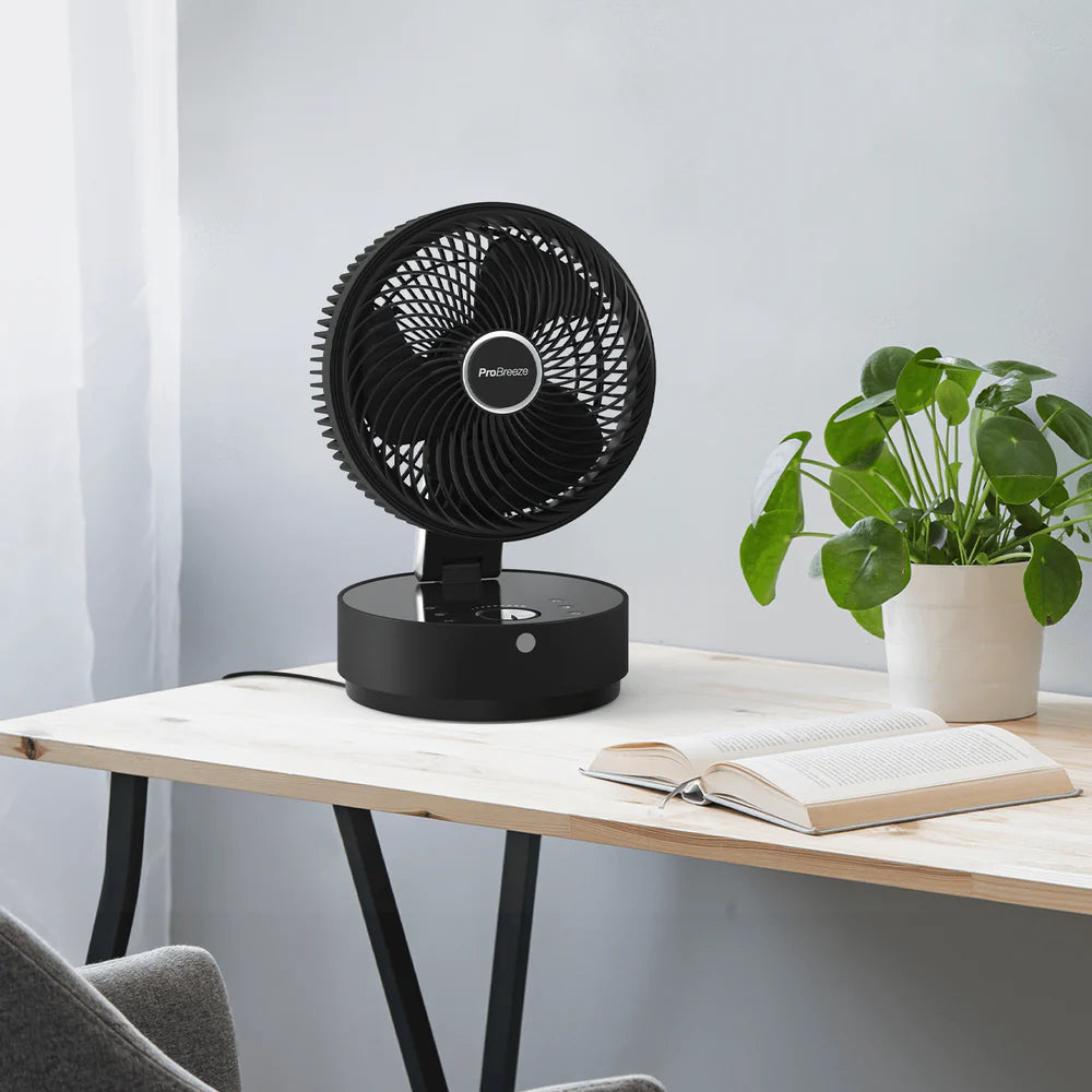 ProBreeze 8" Turbo Desk Fan with 24 Speeds, 4 Operating Modes and 12 Hour Timer - Black