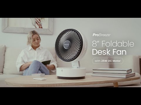 ProBreeze 8" Turbo Desk Fan with 24 Speeds, 4 Operating Modes and 12 Hour Timer - Black